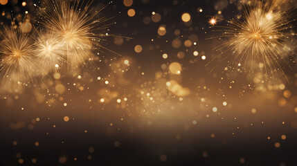 Fototapeta premium Happy New Year, burning fireworks with bokeh light background
