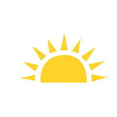 Fototapeta premium Hand drawn Yellow sun vector illustration 