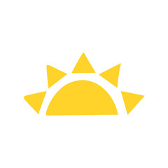 Hand drawn Yellow sun vector illustration 