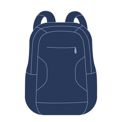 Travel blue backpack flat graphics on white background
