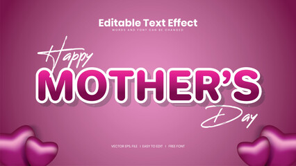 Vector 3D Text Effects Mother's Day