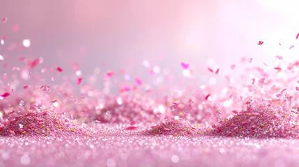 pink christmas background with snowflakes - obrazy, fototapety, plakaty