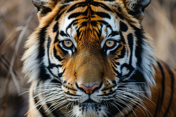Fototapeta premium close-up tiger's beauty and distinctive features captivating eyes