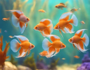 Fotobehang goldfish in aquarium © Abdul