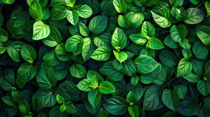 Green leaves pattern background, Natural background and wallpaper