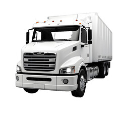 White cargo truck transportation on a white transparent background,generative AI