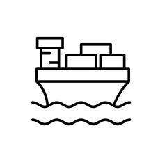 Cargo ship outline icons, minimalist vector illustration ,simple transparent graphic element .Isolated on white background