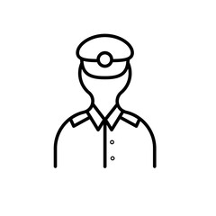 Sailor captain outline icons, minimalist vector illustration ,simple transparent graphic element .Isolated on white background