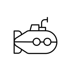 Submarine outline icons, minimalist vector illustration ,simple transparent graphic element .Isolated on white background