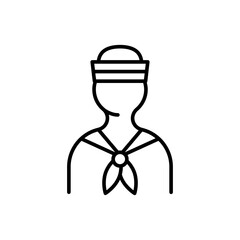 Sailor outline icons, minimalist vector illustration ,simple transparent graphic element .Isolated on white background