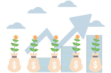 investing icon,Money management related ,investment icon set. Containing investor, mutual fund, asset, risk management, economy, financial gain, interest and stock icons.Finance and business,yellow