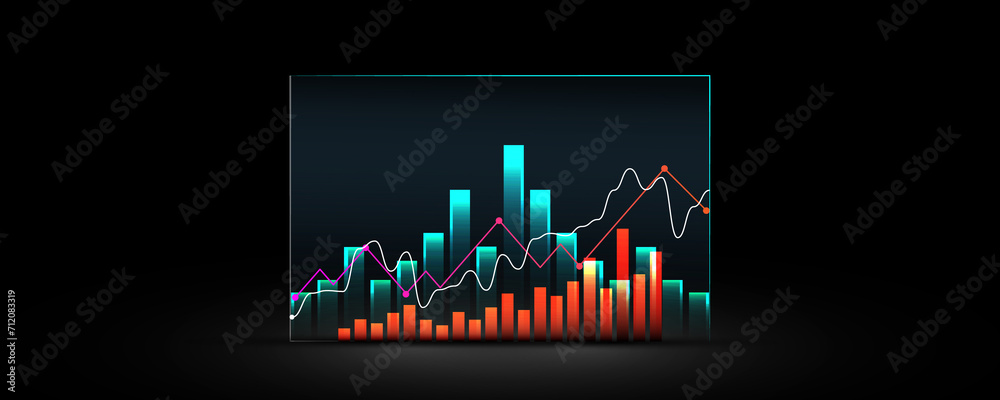 Canvas Prints technology background picture concept of trading or financial management and chart analysis. adverti