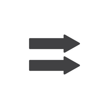 Two arrows pointing right vector icon