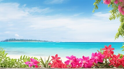 beach banner summer background illustration vacation tropical, palm ocean, sand relaxation beach banner summer background