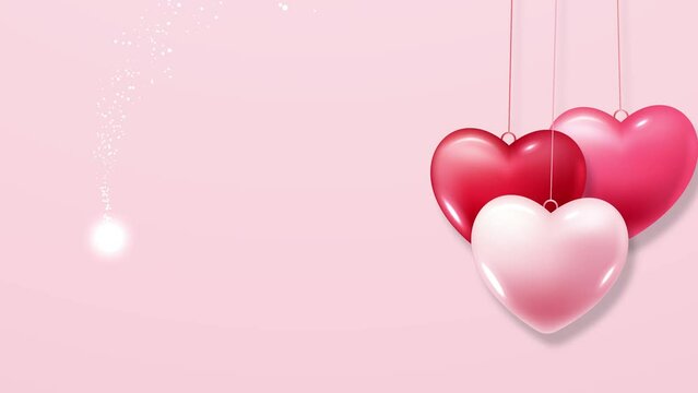 Valentine's Day Concept Background with Hearts Falling. 