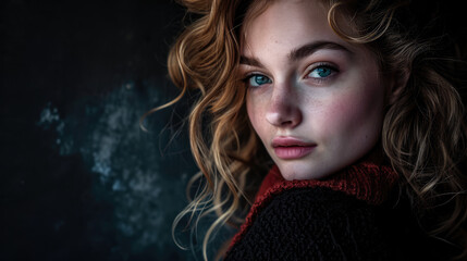 Naklejka premium Portrait of s young in a dreamy state in a scene filled with natural light