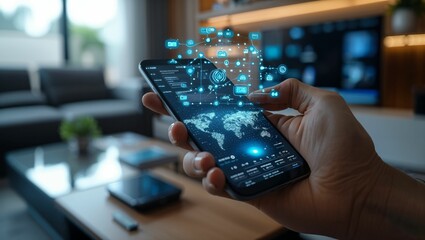 girl using a smartphone, smart device concept