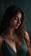 Naklejka premium Portrait of s young in a dreamy state in a scene filled with natural light