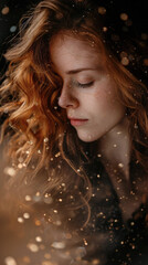 Portrait of s young in a dreamy state in a scene filled with natural light