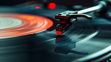 turntable with vinyl record