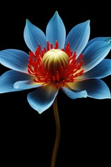 lotus flower on blue background