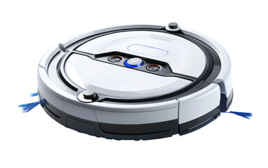 Fototapeta premium Quick and Efficient Solutions with the Robot Vacuum on White or PNG Transparent Background