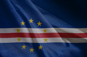 national wavy fabric flag of  CABO VERDE