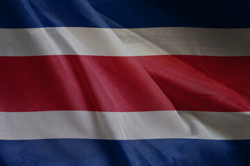 national wavy fabric flag of  COSTA RICA