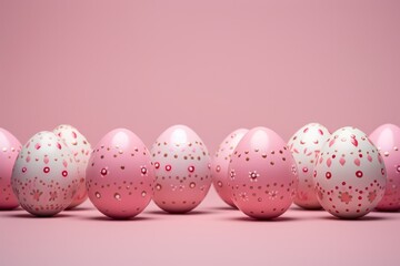 Elegant Easter Eggs on Pink Background