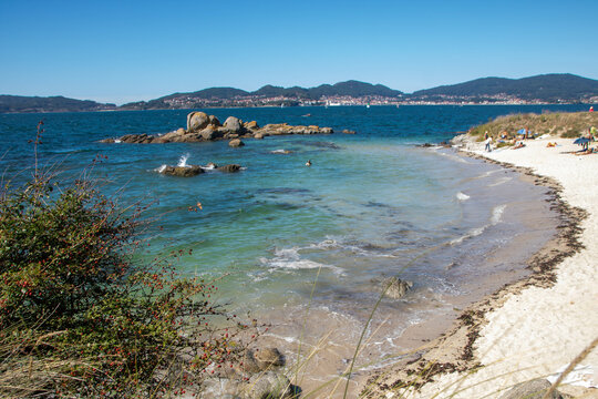 Samil beach at Vigo in Galicia