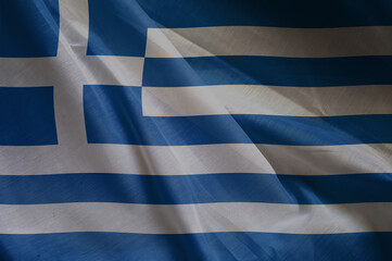 national wavy fabric flag of  GREECE