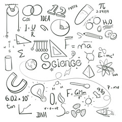 Hand Drawn Science education Scrabble Doodle Vector Hand drawn doodles icon 