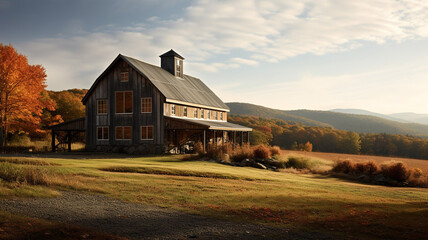A property large rustic barn conversion in rural Vermont - obrazy, fototapety, plakaty