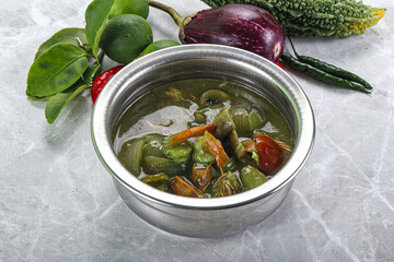 Thai green curry with prawn