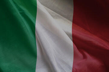 national wavy fabric flag of  ITALY