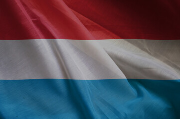 national wavy fabric flag of  LUXEMBOURG