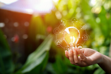 light bulbs green on background