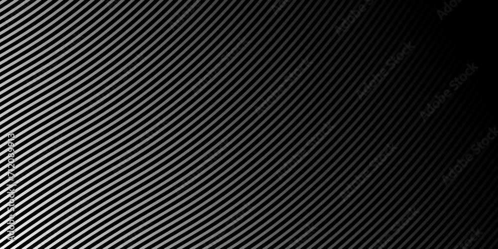 Wall mural Diagonal lines halftone effect. Abstract black and white background with curve lines and waves.