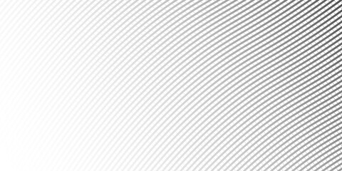 Diagonal lines halftone effect. Abstract black and white background with curve lines and waves. - obrazy, fototapety, plakaty