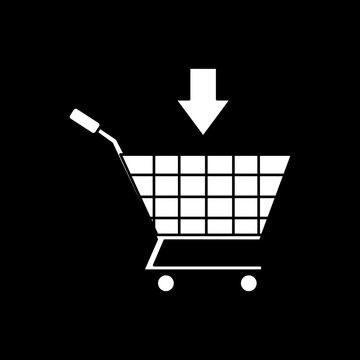 shopping bag trolley icon logo vector image