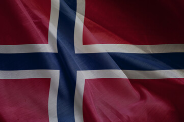 wavy silky flag of  NORWAY