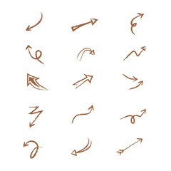Simple Arrow With Brushed Style Design Set