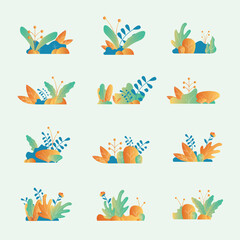 Unique Gradient Tropical Plant Illustration Design Set