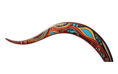 Capturing Culture in Hand-Painted Boomerang Wall Art on White or PNG Transparent Background