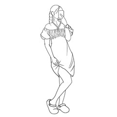 girl in a dress is posting