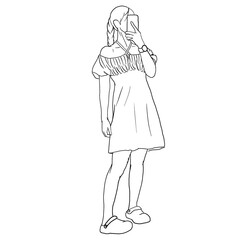 girl in a dress is posting