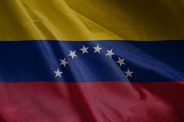 wavy silky flag of  VENEZUELA