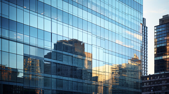 New York Glass Office Building A sleek modern office commercial
