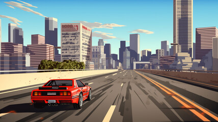 Retro Racer A fast-paced racing game with a retro aesthetician