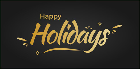 Happy Holiday Script, Text Typography